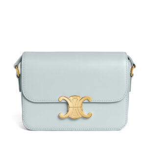 Celine Teen Triomphe Bag In Shiny Calfskin Blue