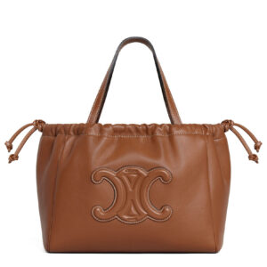 Celine Small Cabas Drawstring Cuir Triomphe In Smooth Calfskin Coffee