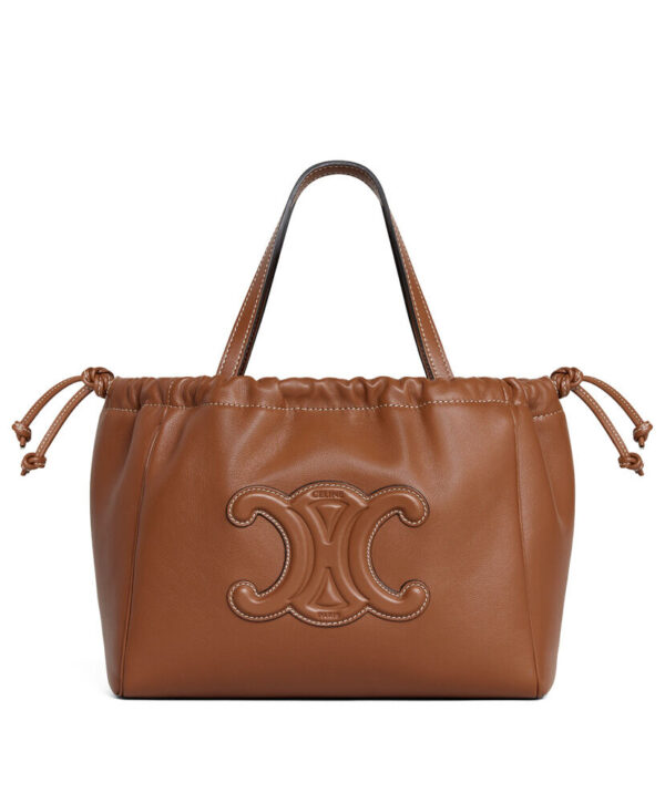 Celine Small Cabas Drawstring Cuir Triomphe In Smooth Calfskin Coffee