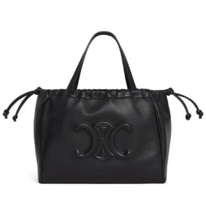 Celine Small Cabas Drawstring Cuir Triomphe In Smooth Calfskin Black