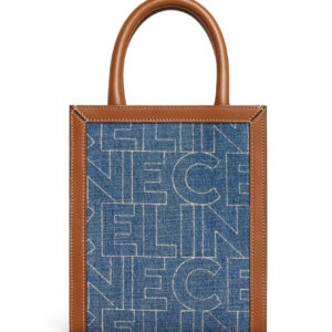 Celine Mini Vertical Cabas Celine In Denim With Celine All-Over Print Blue