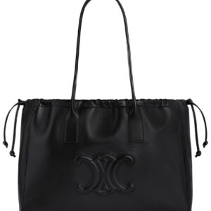 Celine Cabas Drawstring Cuir Triomphe In Smooth Calfskin Black