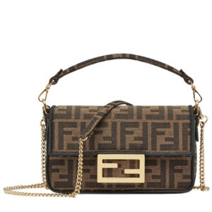 Fendi Mini Baguette Fabric Bag 8BS0171 Coffee