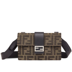 Fendi Pouch Fabric Bag 7M029 Coffee