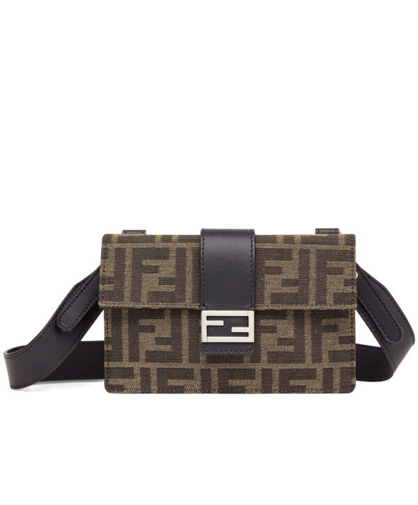 Fendi Pouch Fabric Bag 7M029 Coffee