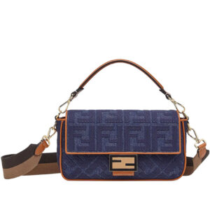 Fendi Beige FF Canvas Bag Blue