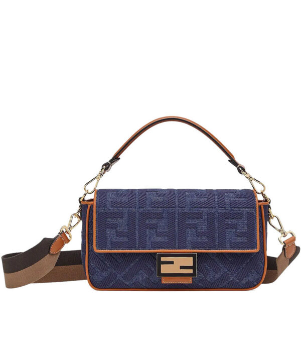 Fendi Beige FF Canvas Bag Blue