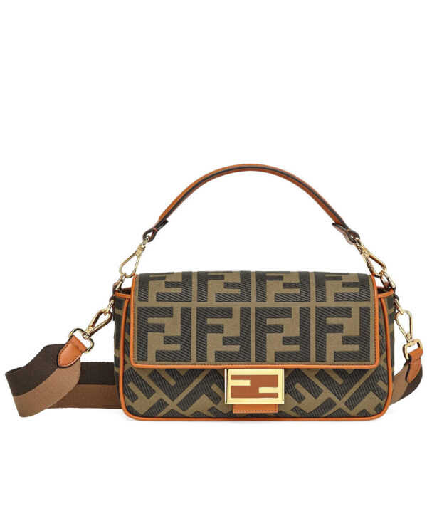 Fendi Beige FF Canvas Bag Coffee