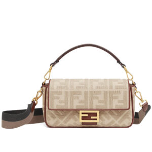 Fendi Beige FF Canvas Bag Cream