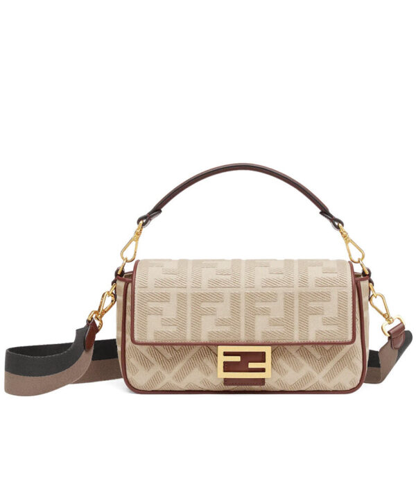 Fendi Beige FF Canvas Bag Cream