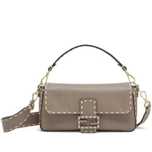 Fendi Baguette Full Grain Leather Bag 8BR600 Gray