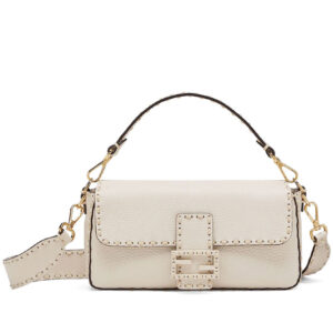 Fendi Baguette Full Grain Leather Bag 8BR600 Cream