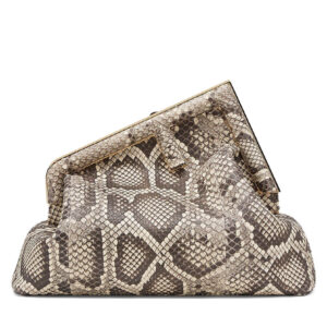 Fendi First Medium Python Leather Bag 8BP127 Gray