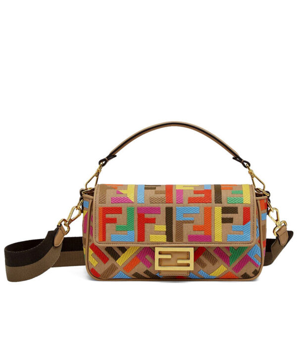 Fendi Baguette Multicolor FF Canvas Bag Polychrome