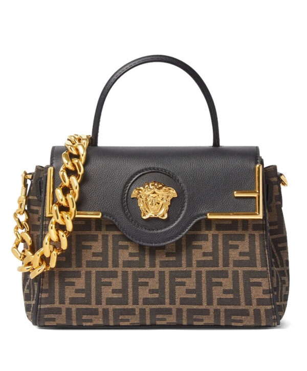 Fendi Fendace La Medusa Medium Handbag Black