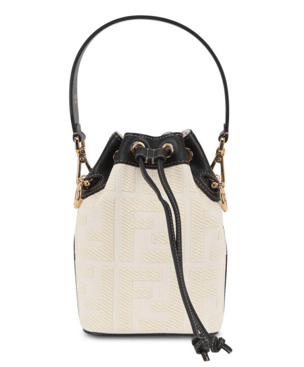 Fendi Mon Tresor Canvas Mini Bag 8BS010 Cream