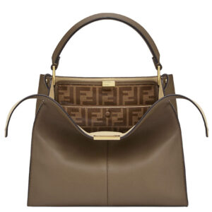 Fendi Peekaboo X-lite Medium Leather Bag Khaki