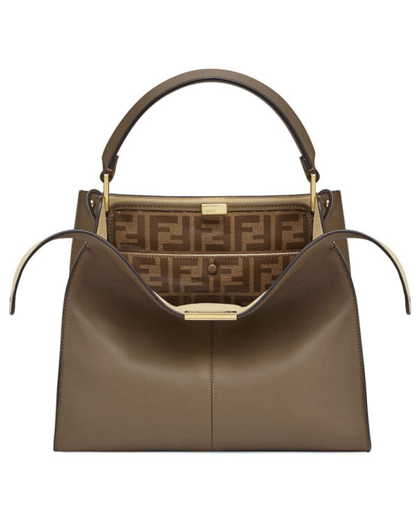 Fendi Peekaboo X-lite Medium Leather Bag Khaki