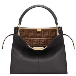 Fendi Peekaboo X-lite Medium Leather Bag Black