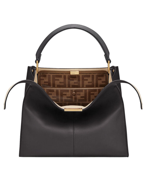 Fendi Peekaboo X-lite Medium Leather Bag Black