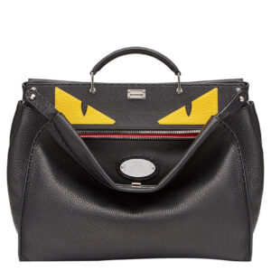 Fendi Peekaboo In Black Roman Leather 7VA388 Black