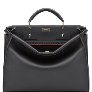 Fendi Peekaboo Fit Smooth black leather bag 7VA4069 Black