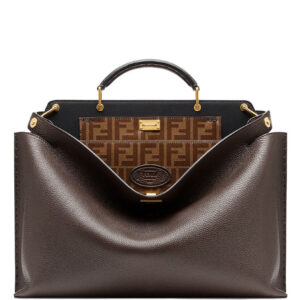 Fendi Peekaboo Iconic Essential Calf Leather Bag 7VA476 Dark Coffee