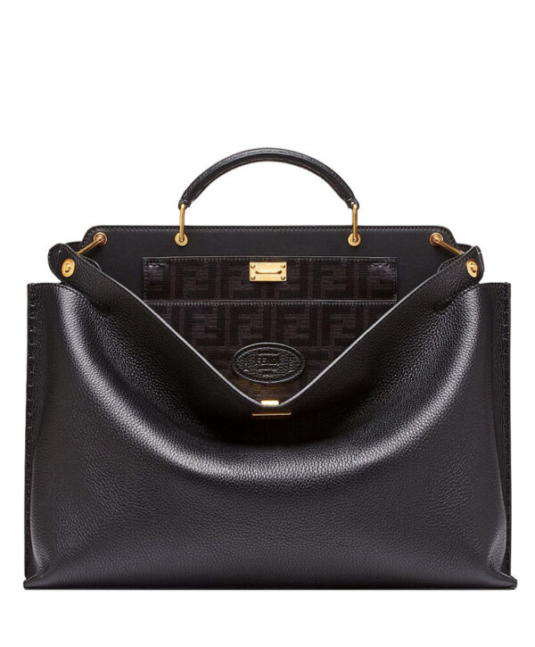 Fendi Peekaboo Iconic Essential Calf Leather Bag 7VA476 Black