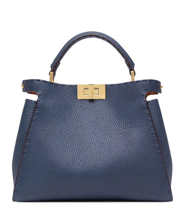 Fendi Peekaboo Iconic Essentially Leather Bag Dark Blue