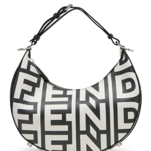 Fendi Fendigraphy Small Two-tone printed leather Fendi Roma Capsule Bag 8BR798 Black