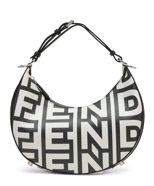 Fendi Fendigraphy Small Two-tone printed leather Fendi Roma Capsule Bag 8BR798 Black