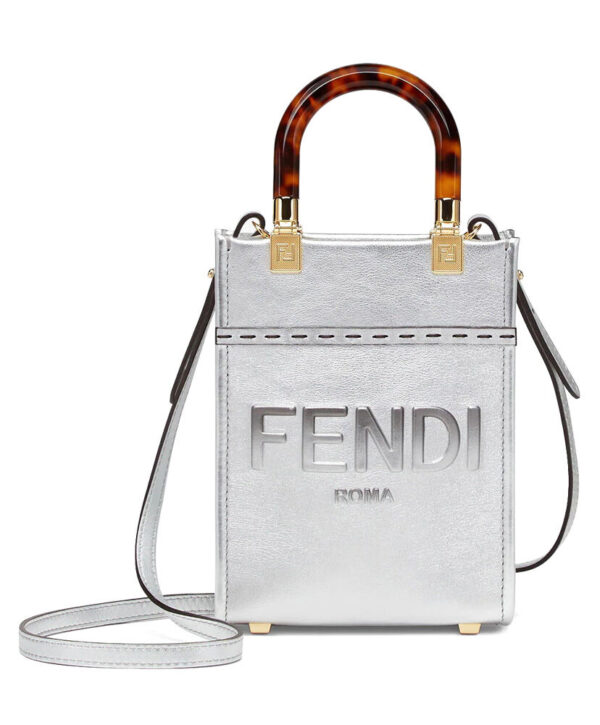 Fendi Mini Sunshine Shopper Silver