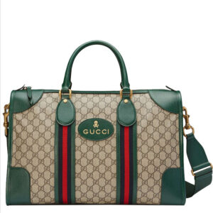 Gucci Soft GG Supreme Duffle Bag With Web 459311 Green