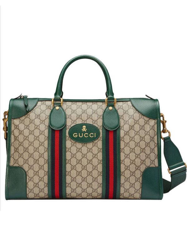 Gucci Soft GG Supreme Duffle Bag With Web 459311 Green