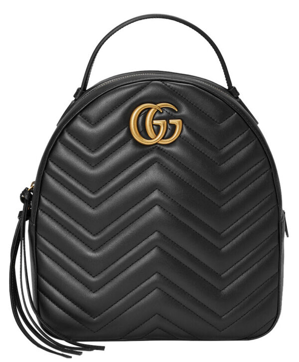 Gucci GG Marmont Quilted Leather Backpack Bag 476671 Black