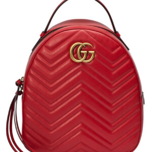 Gucci GG Marmont Quilted Leather Backpack Bag 476671 Red