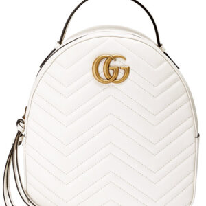 Gucci GG Marmont Quilted Leather Backpack Bag 476671 White