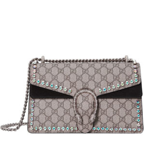 Gucci Dionysus GG Supreme shoulder bag with crystals 400249 Black