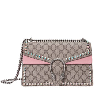 Gucci Dionysus GG Supreme shoulder bag with crystals 400249 Pink