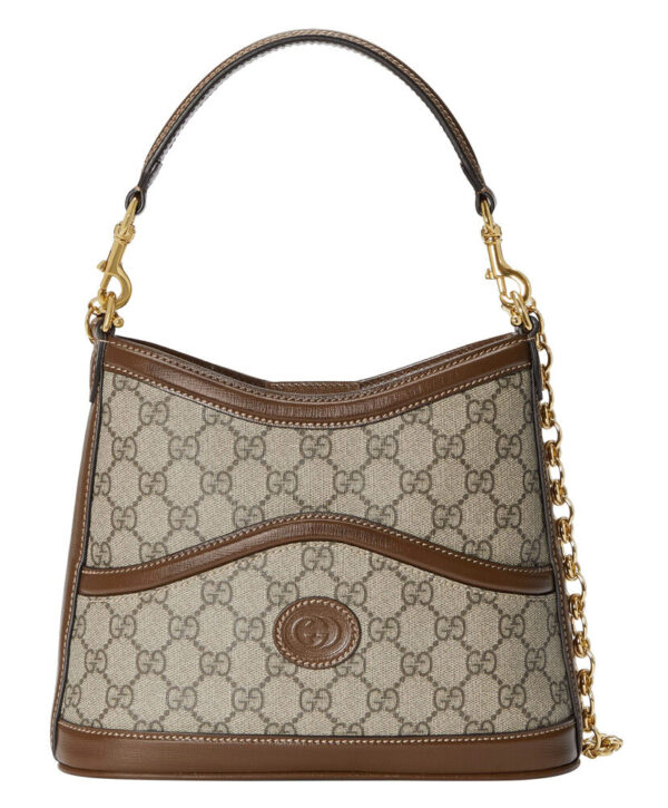 Gucci Large Shoulder Bag With Interlocking G Coffee