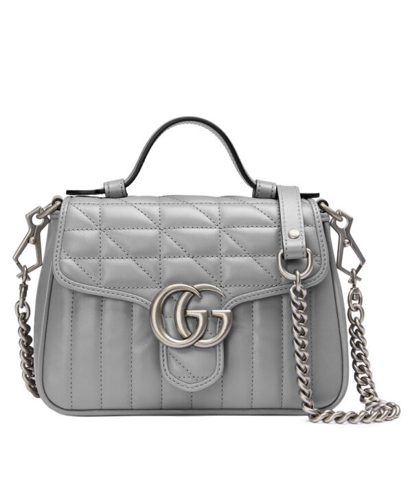 Gucci GG Marmont Mini Handbag 583571 Gray