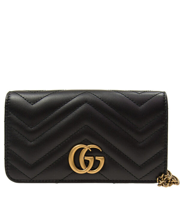 Gucci Marmont GG Mini Quilted Black Leather Cross Body Bag 488426 Black