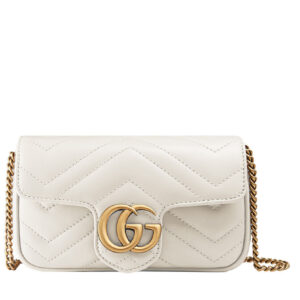 Gucci GG Marmont matelasse leather super mini bag 476433 Cream