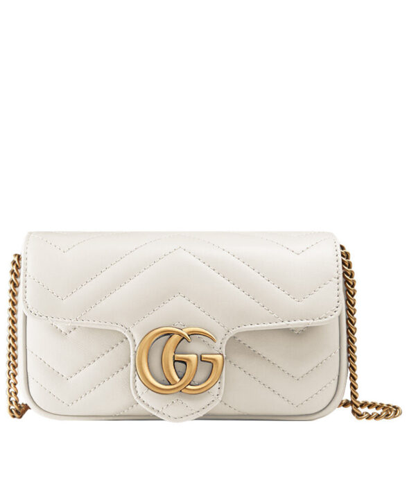 Gucci GG Marmont matelasse leather super mini bag 476433 Cream