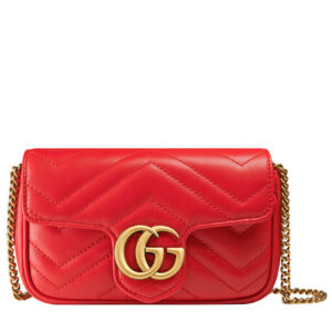 Gucci GG Marmont matelasse leather super mini bag 476433 Red