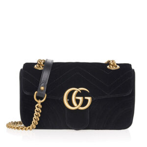 Gucci GG Marmont velvet mini bag 446744 Black