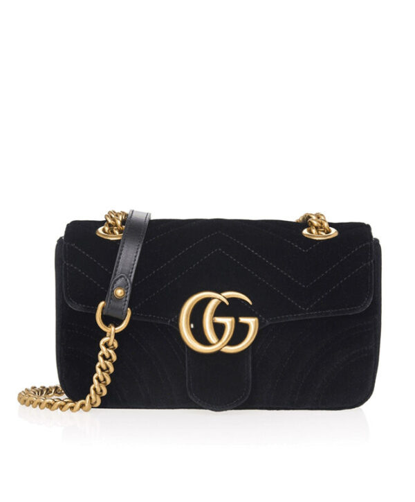 Gucci GG Marmont velvet mini bag 446744 Black