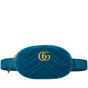 Gucci GG Marmont matelasse velvet belt bag 476434 Blue