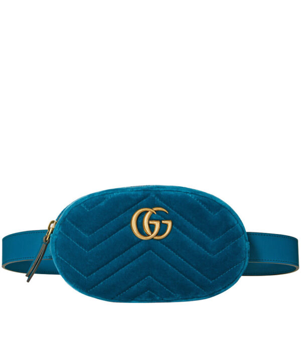 Gucci GG Marmont matelasse velvet belt bag 476434 Blue