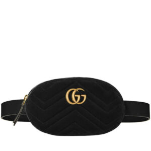 Gucci GG Marmont matelasse velvet belt bag 476434 Black